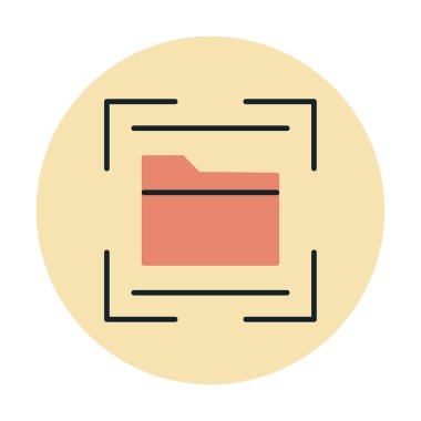 düz Dizin Tarayıcı simgesi vektör illüstrasyon tasarımı