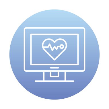 kardiyogram illüstrasyonlu düz ekran 