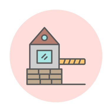 Askeri Bariyer simgesinin vektör çizimi 