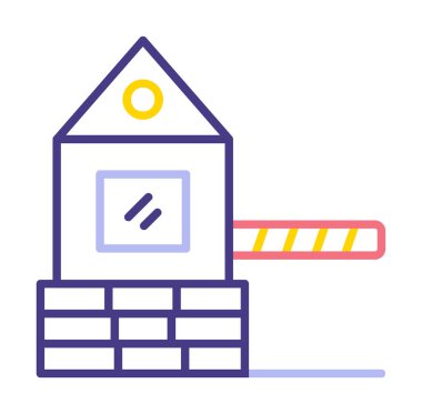 Askeri Bariyer simgesinin vektör çizimi 