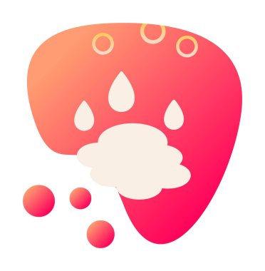 Su damlaları ve su birikintisi ikonu, veteriner illüstrasyonu 