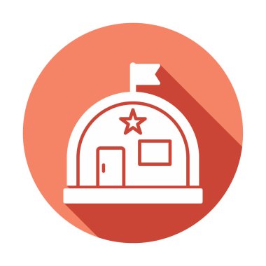 Basit Askeri Depo simgesi, vektör illüstrasyonu