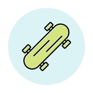 Basit kaykay simgesi, vektör illüstrasyonu