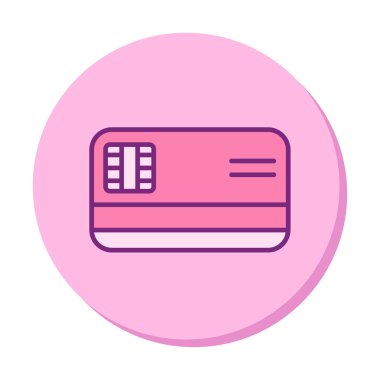 Kredi kartı simgesi, vektör illüstrasyonu basit tasarım