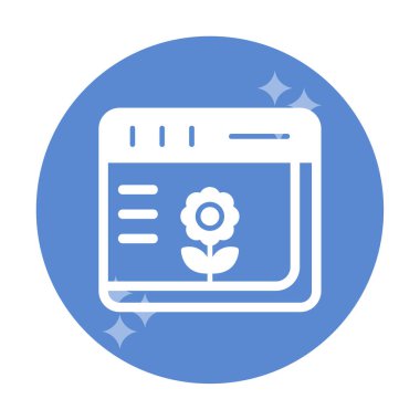 Basit Web Tarayıcı simgesi, vektör illüstrasyonu