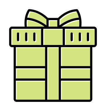 Hediye ikonlu kutu. Düz stil. Vektör çizimi. beyaz arkaplanda izole.