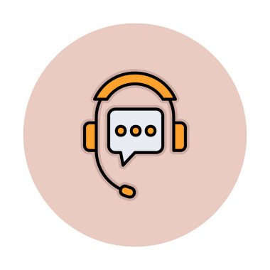 Basit Destek Hizmetleri simgesi, vektör illüstrasyonu