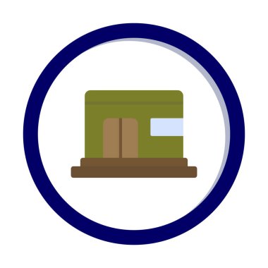 Sığınak düz ikon vektör çizimi