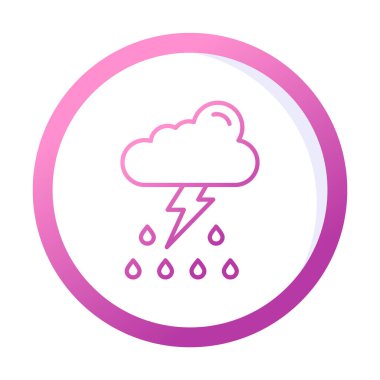 Basit düz Gök Gürültüsü hava ikonu vektör illüstrasyonu 