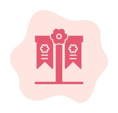 Festival bayrak simgesi, vektör illüstrasyonu