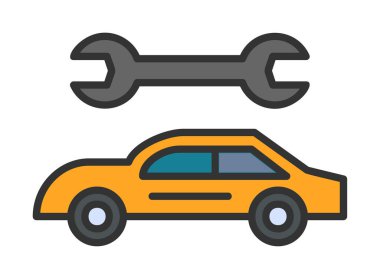 araba tamir ikonu vektör illüstrasyonu