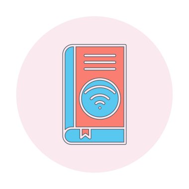 Wifi kitap ikonu vektör illüstrasyonu