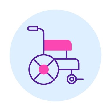Basit Tekerlekli sandalye Simgesi, vektör illüstrasyonu