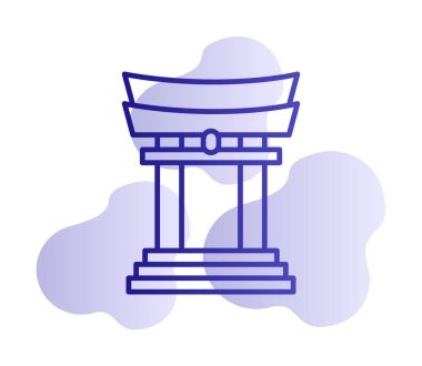 Basit Japon Tori Kapısı simgesi, vektör illüstrasyonu