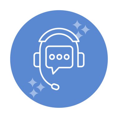 Basit Destek Hizmetleri simgesi, vektör illüstrasyonu