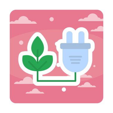 Basit Biyokütle eko enerji simgesi, vektör illüstrasyonu