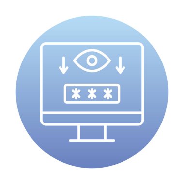 Basit Bilgisayar Casus Yazılımı simgesi, vektör illüstrasyonu