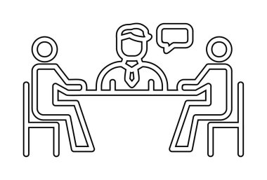 Basit iş Buluşma simgesi, vektör illüstrasyonu