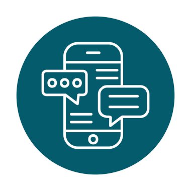 Basit akıllı telefon sohbet simgesi, vektör illüstrasyonu