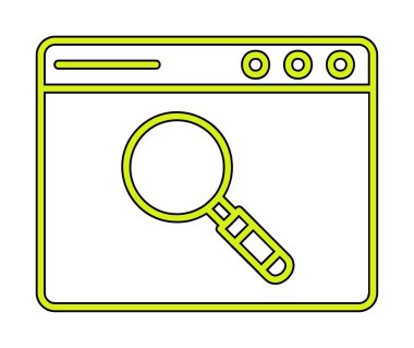 Basit Tarayıcı Arama simgesi, vektör illüstrasyonu