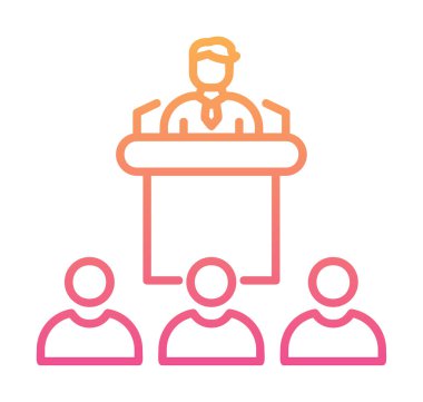 Basit Konferans simgesi, vektör illüstrasyonu