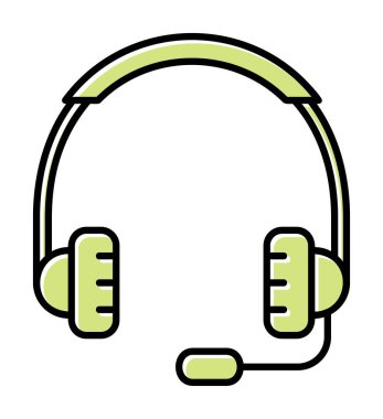 kulaklıklar düz simge, vektör illüstrasyonu