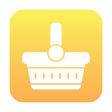 piknik sepeti web simgesi, vektör illüstrasyonu 