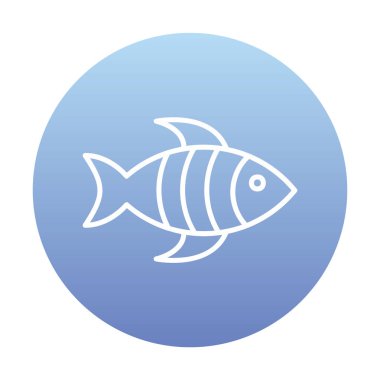 Basit düz balık simgesi çizimi 