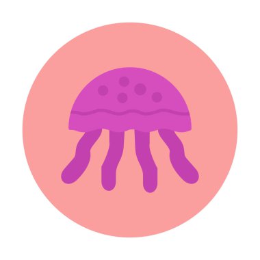 Denizanası. Web simgesi basit illüstrasyon                       