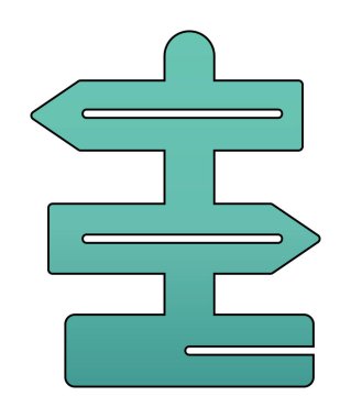 Yön işareti. Web simgesi basit tasarım 