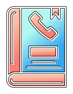 Telefon Rehberi düz simgesi, vektör çizim
