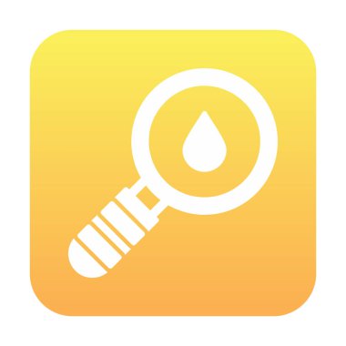 Loupe ikonu. Büyüteçteki su damlasının vektör çizimi