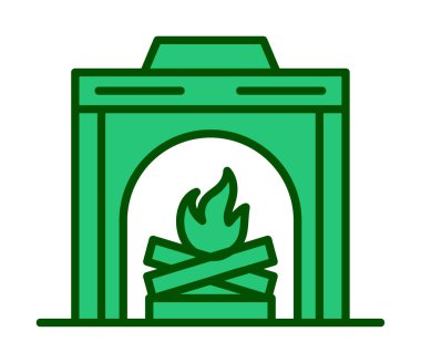 şömine simgesi vektör illüstrasyonu