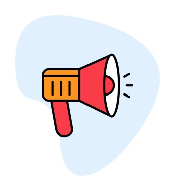 megafon ikonu. Hoparlör vektör illüstrasyonu. düz dizayn