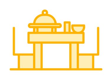 Basit ziyafet simgesi, vektör illüstrasyonu