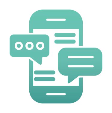 Basit akıllı telefon sohbet simgesi, vektör illüstrasyonu