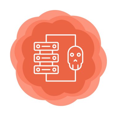 veri merkezi ve Hackleme vektör çizgisi simgesi