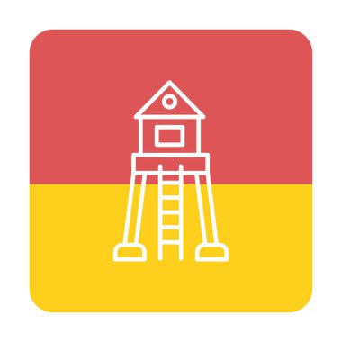 Askeri Kule. Web simgesi basit illüstrasyon 