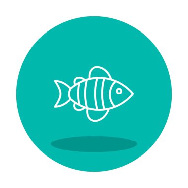 Basit düz balık simgesi çizimi 