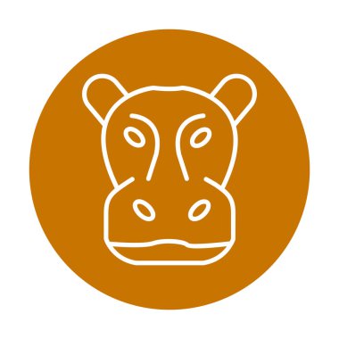 Hippopotamus baş ikon vektör çizimi