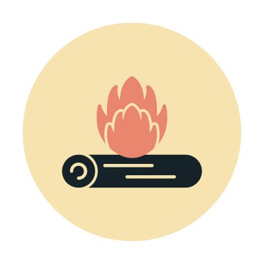 Basit düz ateş ikonu, illüstrasyon 