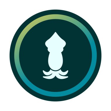 Beyaz arkaplanda mürekkep balığı vektörü simgesi 