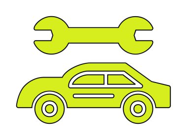 araba tamir ikonu vektör illüstrasyonu