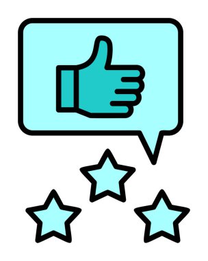  düz Review simge vektör illüstrasyon tasarımı