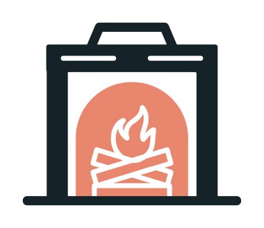 şömine simgesi vektör illüstrasyonu