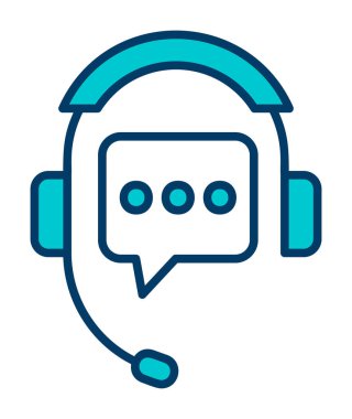 Basit Destek Hizmetleri simgesi, vektör illüstrasyonu