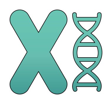 düz Kromozom ikon vektör çizimi 