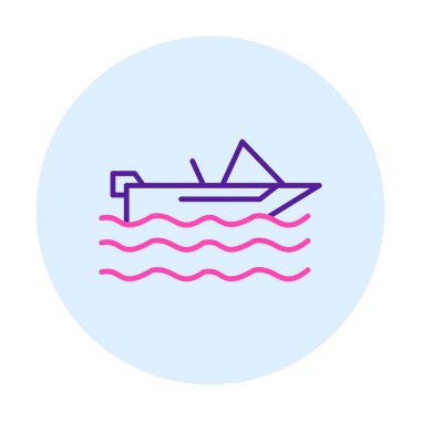 Basit Motorboat simgesi, vektör illüstrasyonu