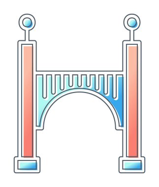 köprü düz simgesi, vektör illüstrasyon tasarımı 