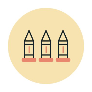 Askeri silah mermileri vektör ikonu. Sembol, logo çizimi. Vektör grafikleri 